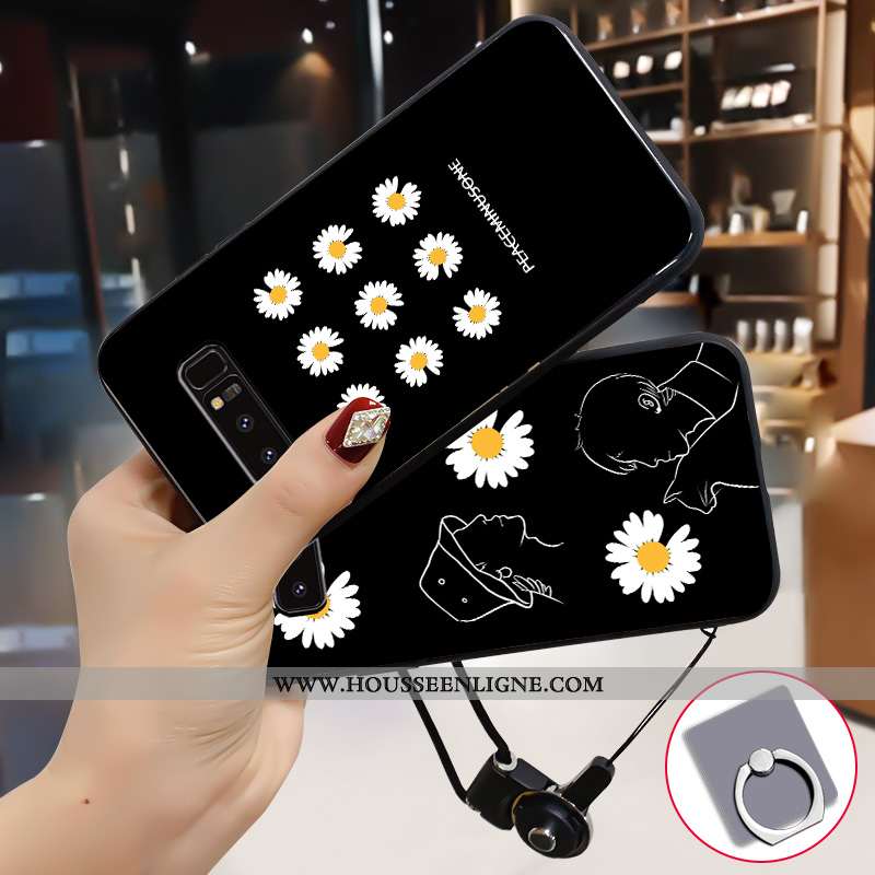 Coque Samsung Galaxy Note 8 Silicone Délavé En Daim Téléphone Portable Personnalité Noir Incassable