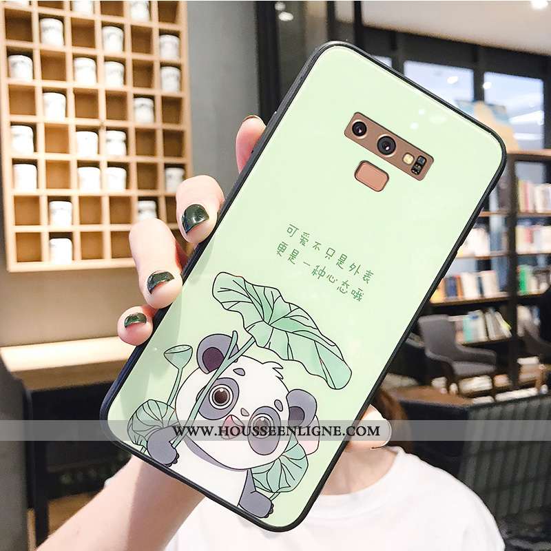 Coque Samsung Galaxy Note 9 Charmant Tendance Ours Net Rouge Étoile Personnalité Frais Verte