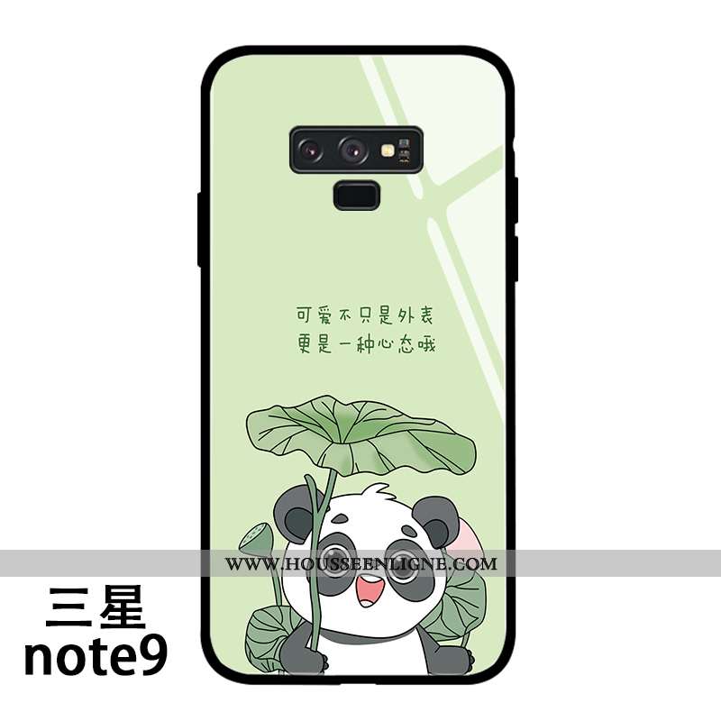 Coque Samsung Galaxy Note 9 Charmant Tendance Ours Net Rouge Étoile Personnalité Frais Verte