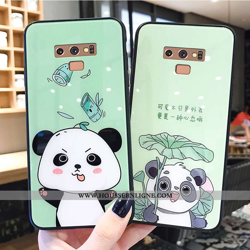 Coque Samsung Galaxy Note 9 Charmant Tendance Ours Net Rouge Étoile Personnalité Frais Verte