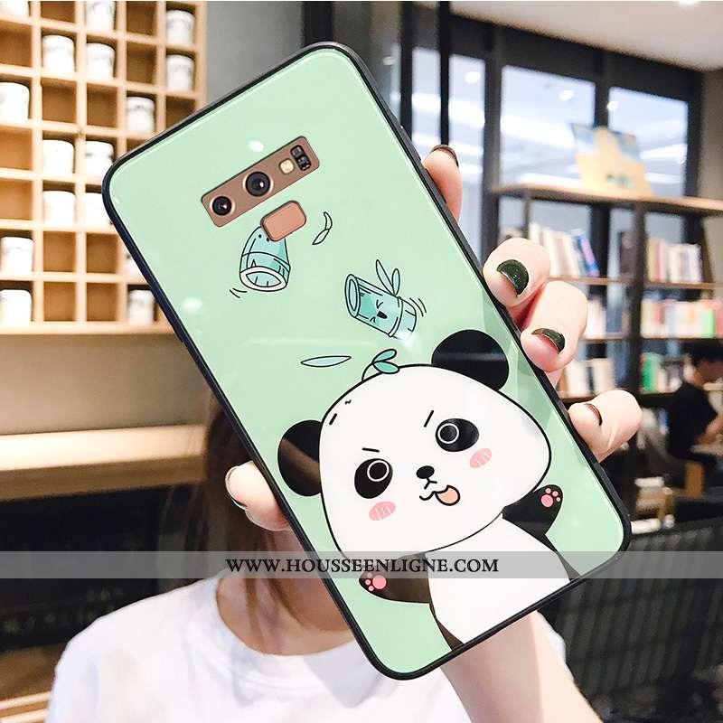 Coque Samsung Galaxy Note 9 Charmant Tendance Ours Net Rouge Étoile Personnalité Frais Verte