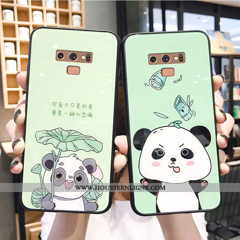 Coque Samsung Galaxy Note 9 Charmant Tendance Ours Net Rouge Étoile Personnalité Frais Verte