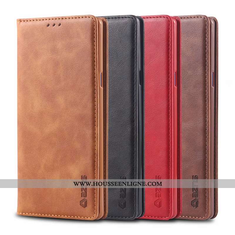 Coque Samsung Galaxy Note 9 Cuir Silicone Étoile Étui Incassable Clamshell Marron