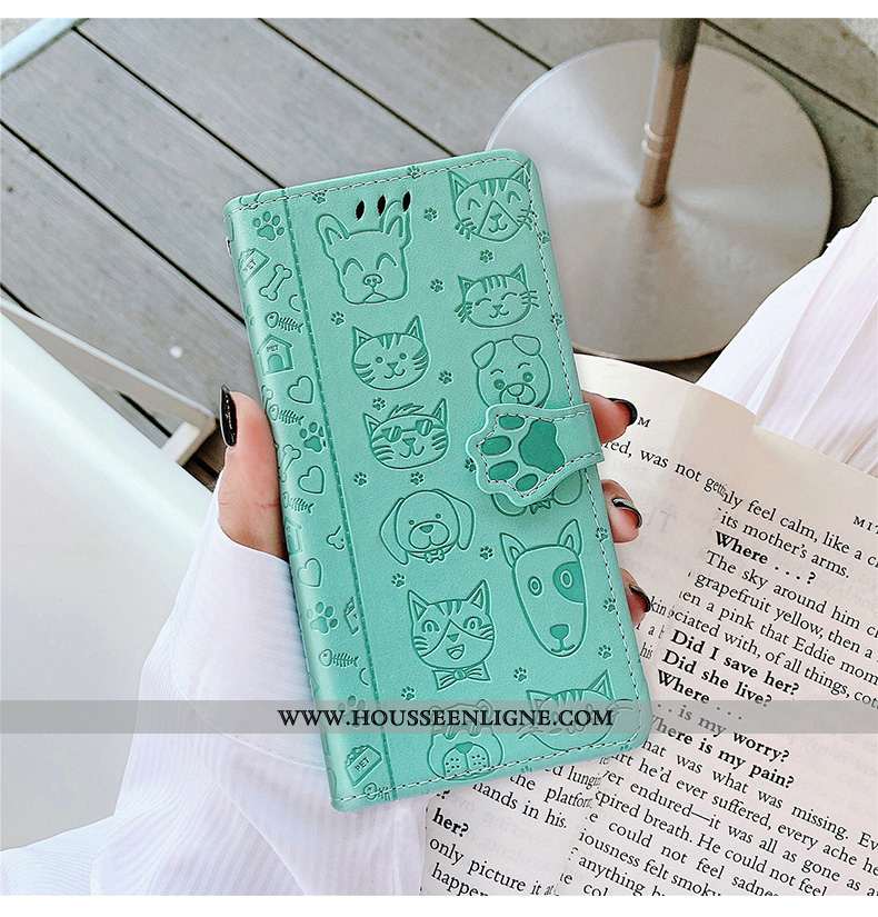 Coque Samsung Galaxy Note 9 Dessin Animé Tendance Chiens Étui Téléphone Portable Cuir Protection Ros