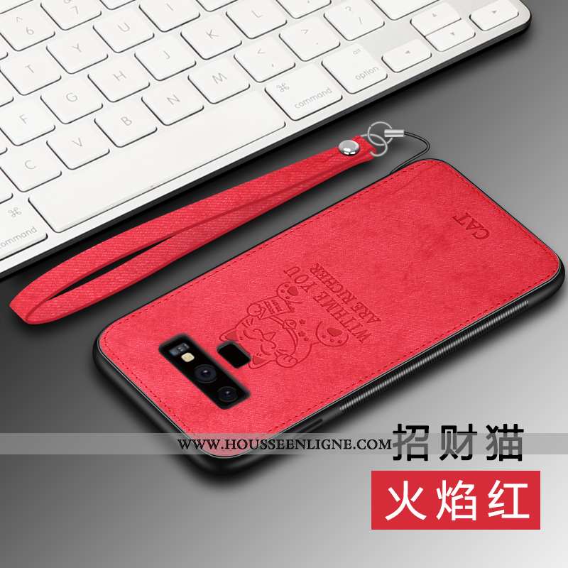 Coque Samsung Galaxy Note 9 Légère Modèle Fleurie Silicone Protection Étui Étoile Tissu Rouge