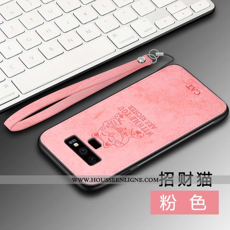 Coque Samsung Galaxy Note 9 Légère Modèle Fleurie Silicone Protection Étui Étoile Tissu Rouge