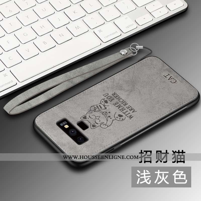 Coque Samsung Galaxy Note 9 Légère Modèle Fleurie Silicone Protection Étui Étoile Tissu Rouge