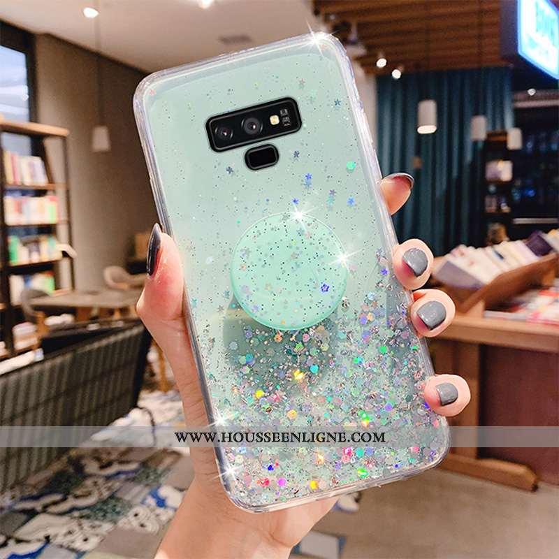 Coque Samsung Galaxy Note 9 Protection Transparent Étui Légères Net Rouge Légère Quicksand Rose