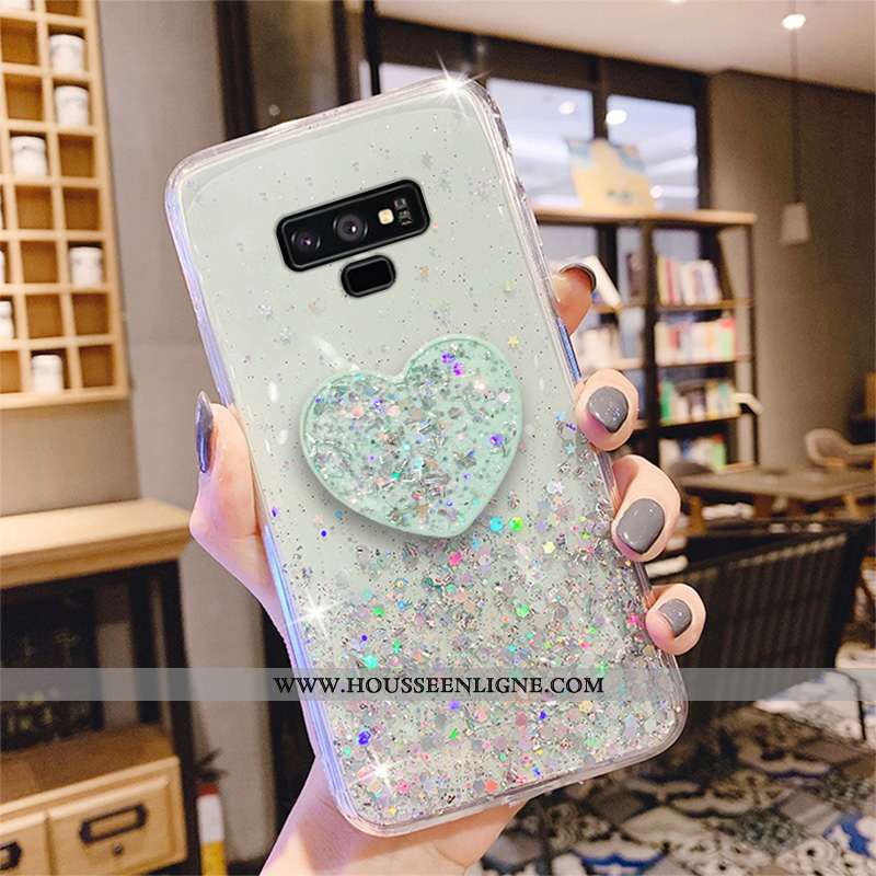 Coque Samsung Galaxy Note 9 Protection Transparent Étui Légères Net Rouge Légère Quicksand Rose