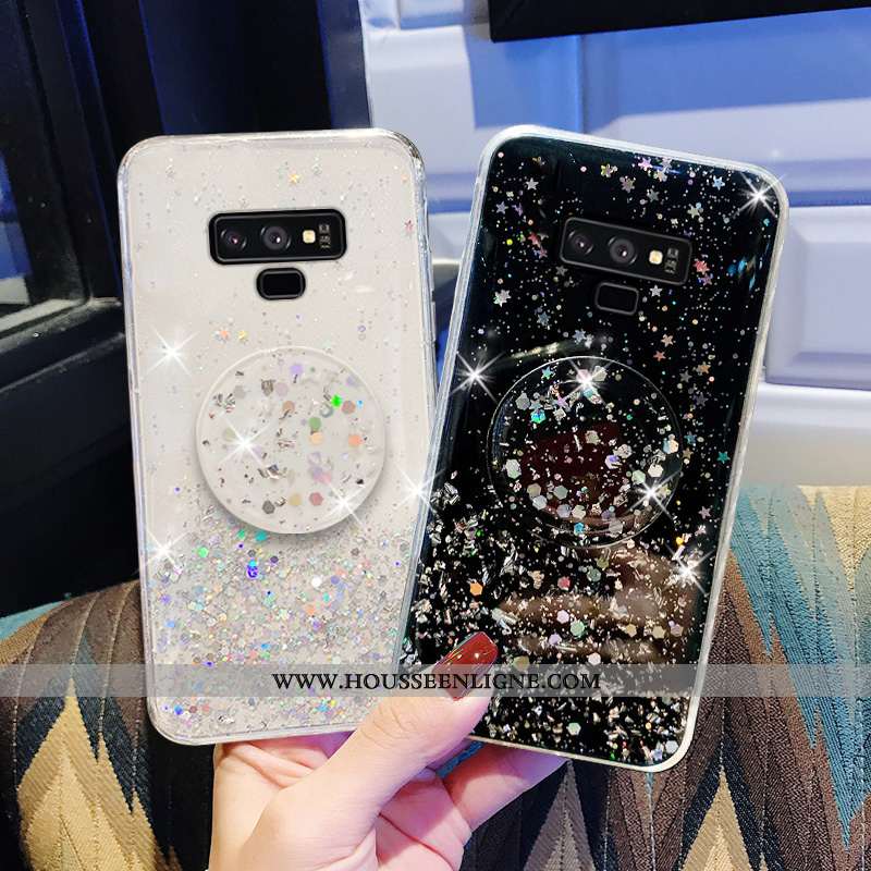 Coque Samsung Galaxy Note 9 Protection Transparent Étui Légères Net Rouge Légère Quicksand Rose