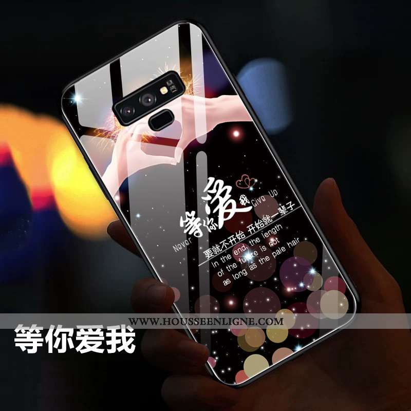 Coque Samsung Galaxy Note 9 Protection Verre Vent Personnalité Téléphone Portable Étoile Étui Rouge