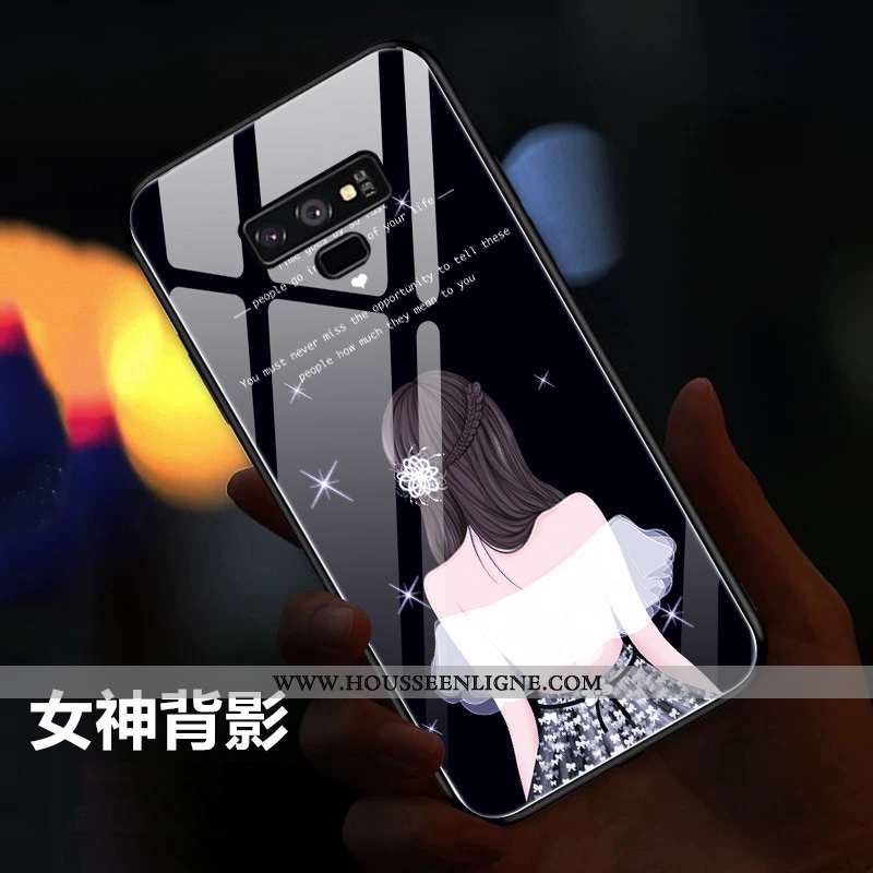 Coque Samsung Galaxy Note 9 Protection Verre Vent Personnalité Téléphone Portable Étoile Étui Rouge
