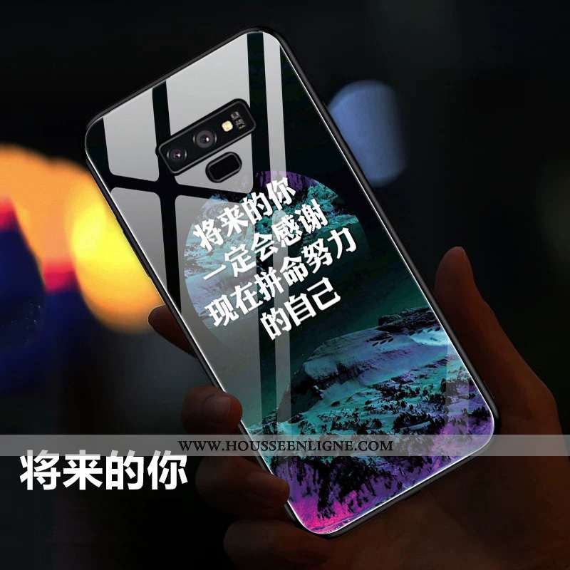 Coque Samsung Galaxy Note 9 Protection Verre Vent Personnalité Téléphone Portable Étoile Étui Rouge