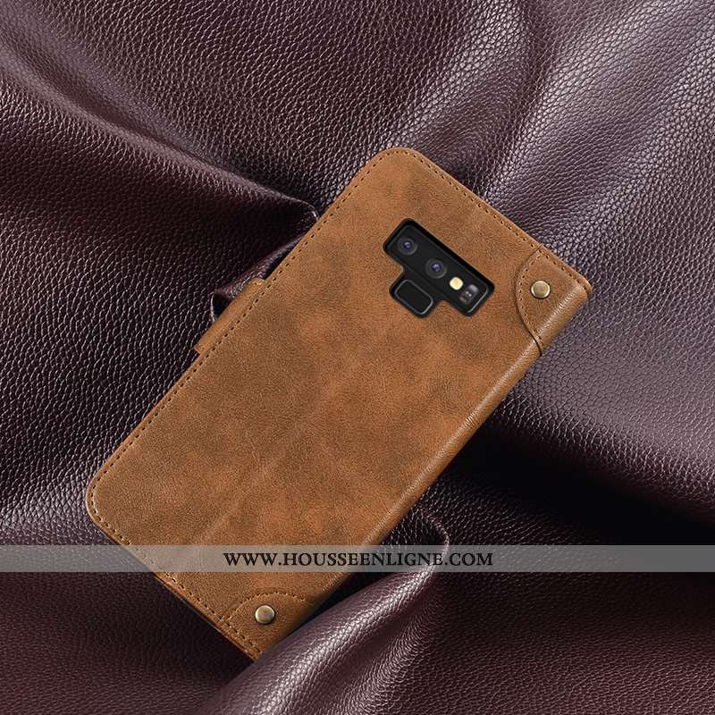 Coque Samsung Galaxy Note 9 Silicone Protection Bordure Téléphone Portable Clamshell Noir Vintage