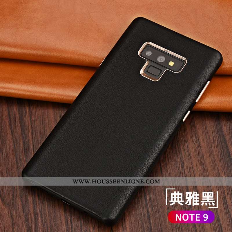 Coque Samsung Galaxy Note 9 Tendance Légère Ultra Net Rouge Téléphone Portable Tout Compris Cuir Noi