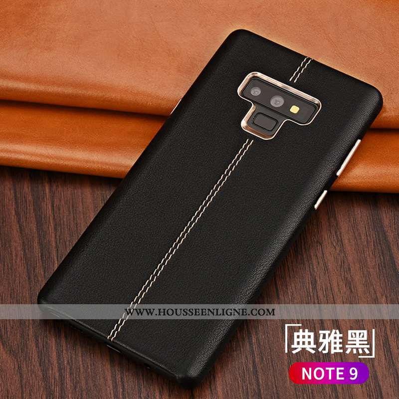 Coque Samsung Galaxy Note 9 Tendance Légère Ultra Net Rouge Téléphone Portable Tout Compris Cuir Noi