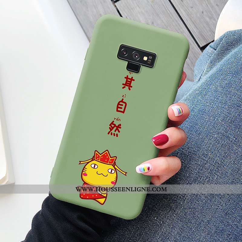 Coque Samsung Galaxy Note 9 Ultra Tendance Chat Étui Dessin Animé Tout Compris Bleu