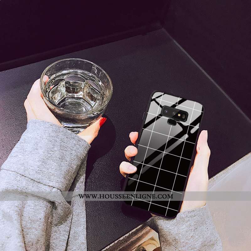 Coque Samsung Galaxy Note 9 Verre Personnalité Vent Étoile Rouge Silicone Blanche