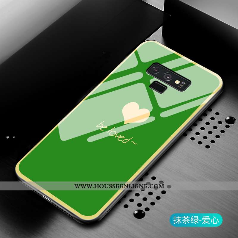 Coque Samsung Galaxy Note 9 Verre Tendance Protection Tout Compris Vert Étoile Mode Verte