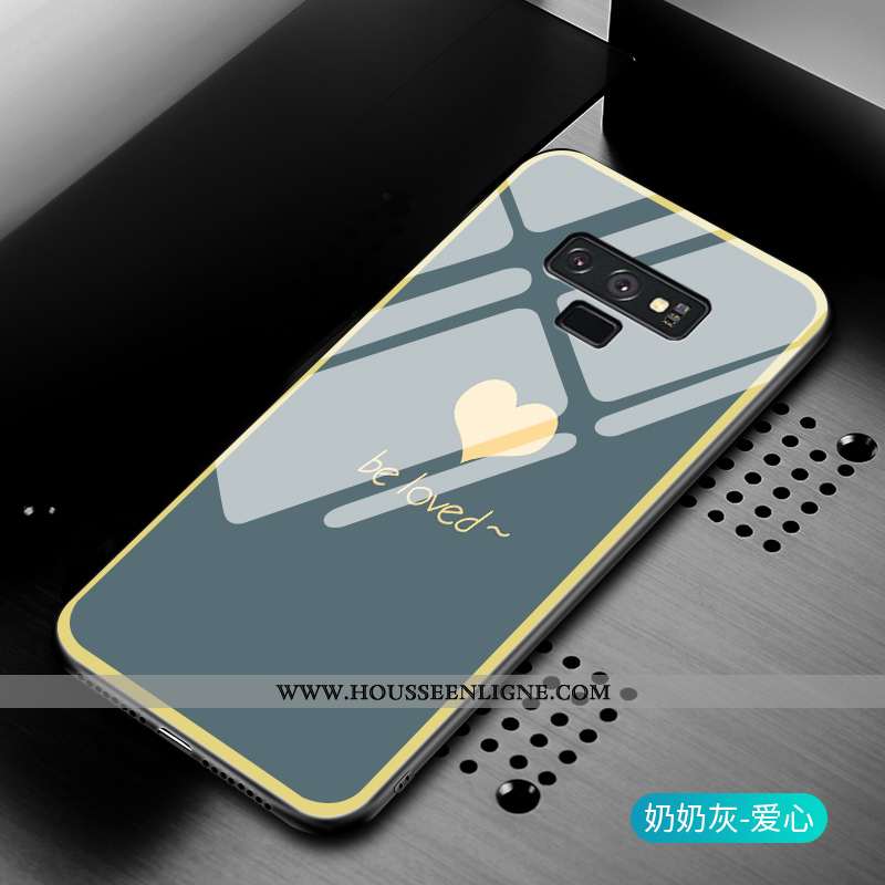 Coque Samsung Galaxy Note 9 Verre Tendance Protection Tout Compris Vert Étoile Mode Verte