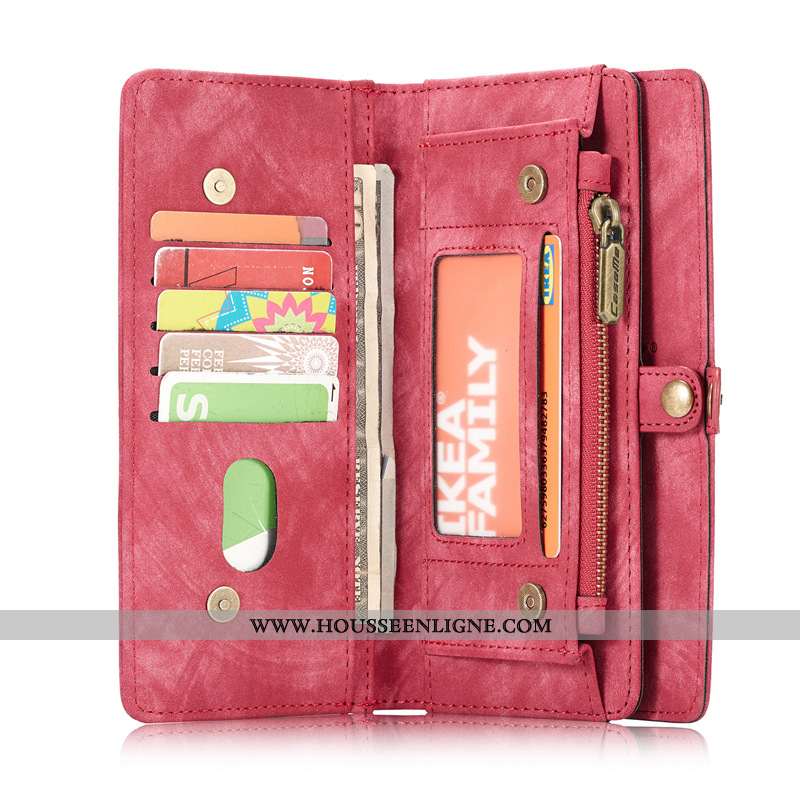 Coque Samsung Galaxy Note20 Cuir Étoile Étui Rouge Téléphone Portable Housse