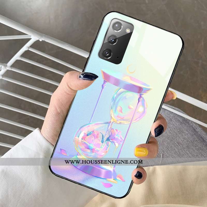Coque Samsung Galaxy Note20 Dessin Animé Protection Verre Frais Rêver Modèle Bleu