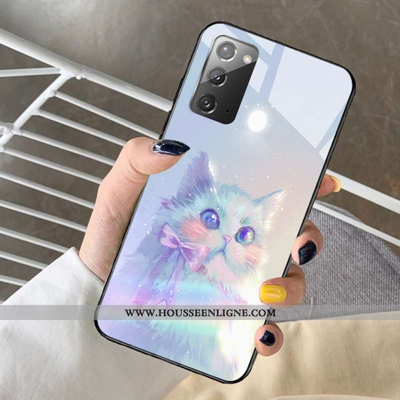 Coque Samsung Galaxy Note20 Dessin Animé Protection Verre Frais Rêver Modèle Bleu
