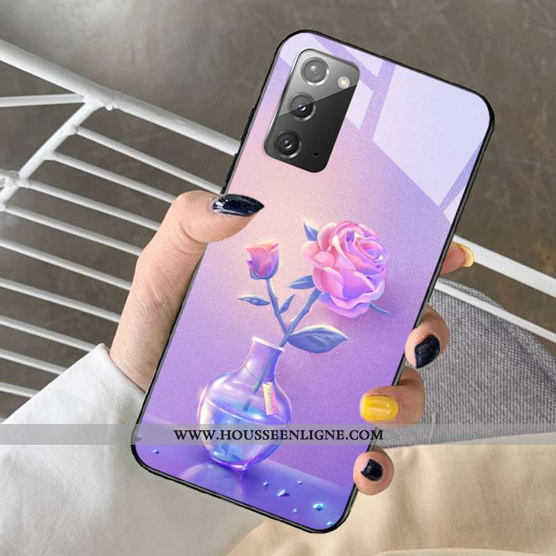Coque Samsung Galaxy Note20 Dessin Animé Protection Verre Frais Rêver Modèle Bleu