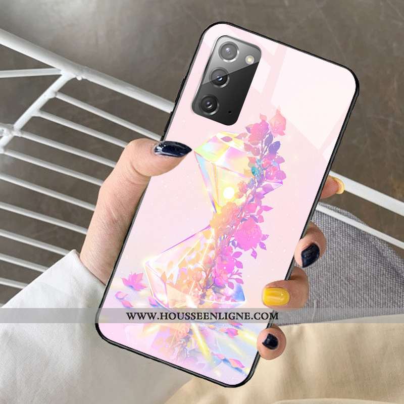 Coque Samsung Galaxy Note20 Dessin Animé Protection Verre Frais Rêver Modèle Bleu
