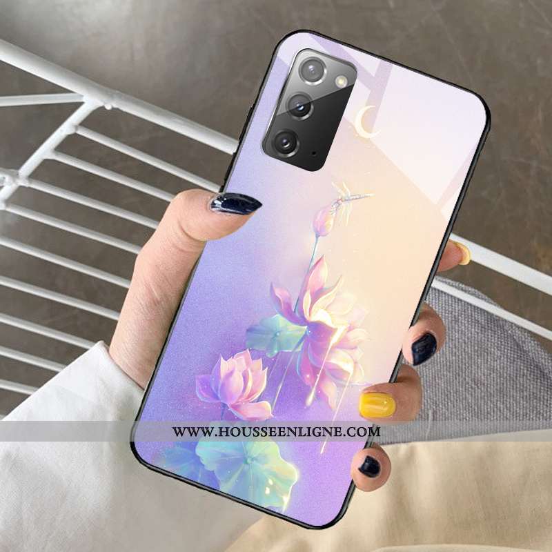 Coque Samsung Galaxy Note20 Dessin Animé Protection Verre Frais Rêver Modèle Bleu