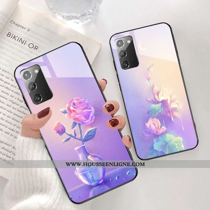 Coque Samsung Galaxy Note20 Dessin Animé Protection Verre Frais Rêver Modèle Bleu