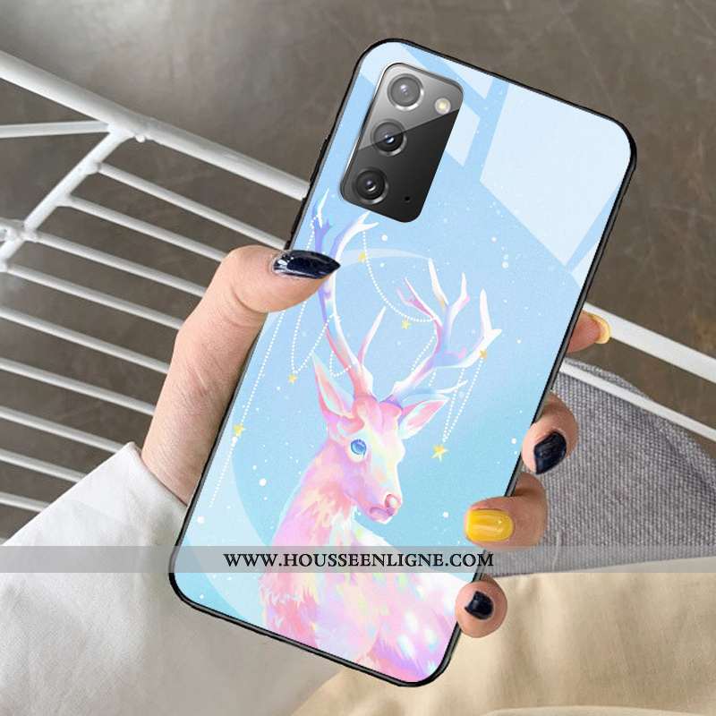 Coque Samsung Galaxy Note20 Dessin Animé Protection Verre Frais Rêver Modèle Bleu