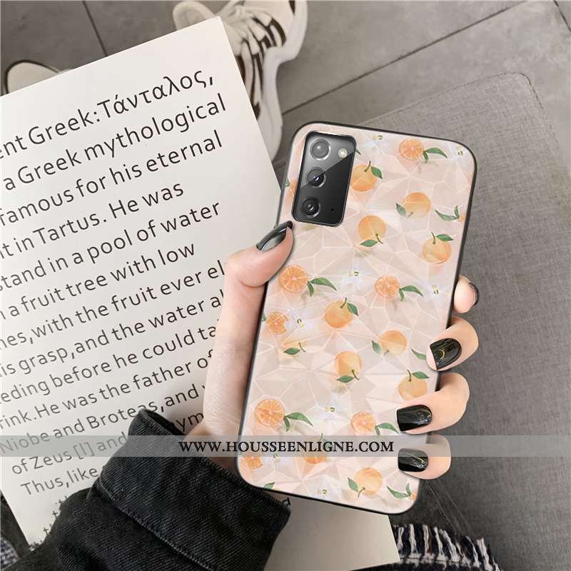 Coque Samsung Galaxy Note20 Fluide Doux Petit Étoile Blanc Incassable Fraise Blanche