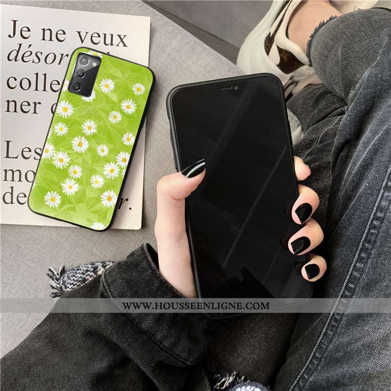 Coque Samsung Galaxy Note20 Fluide Doux Petit Étoile Blanc Incassable Fraise Blanche