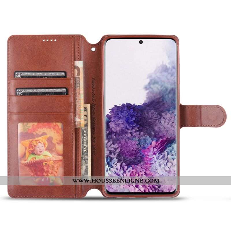Coque Samsung Galaxy Note20 Fluide Doux Protection Boucle Magnétique Carte Nouveau Téléphone Portabl