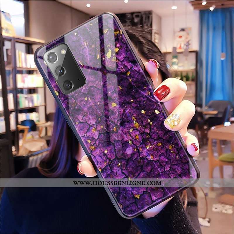 Coque Samsung Galaxy Note20 Modèle Fleurie Verre Vert Téléphone Portable Étoile Léopard Verte