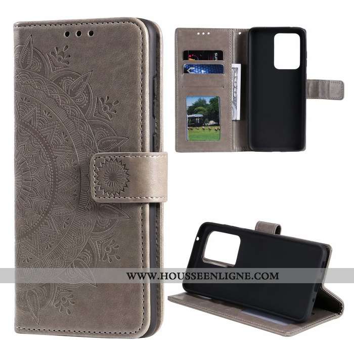 Coque Samsung Galaxy Note20 Protection Cuir Étoile Étui Vert Carte Verte