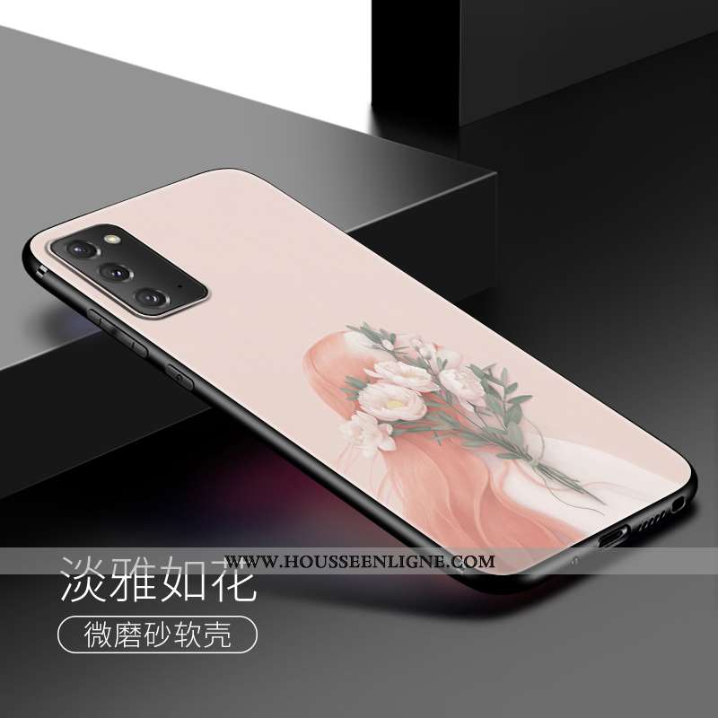 Coque Samsung Galaxy Note20 Silicone Délavé En Daim Cœur Fluide Doux Frais Étoile Bleu