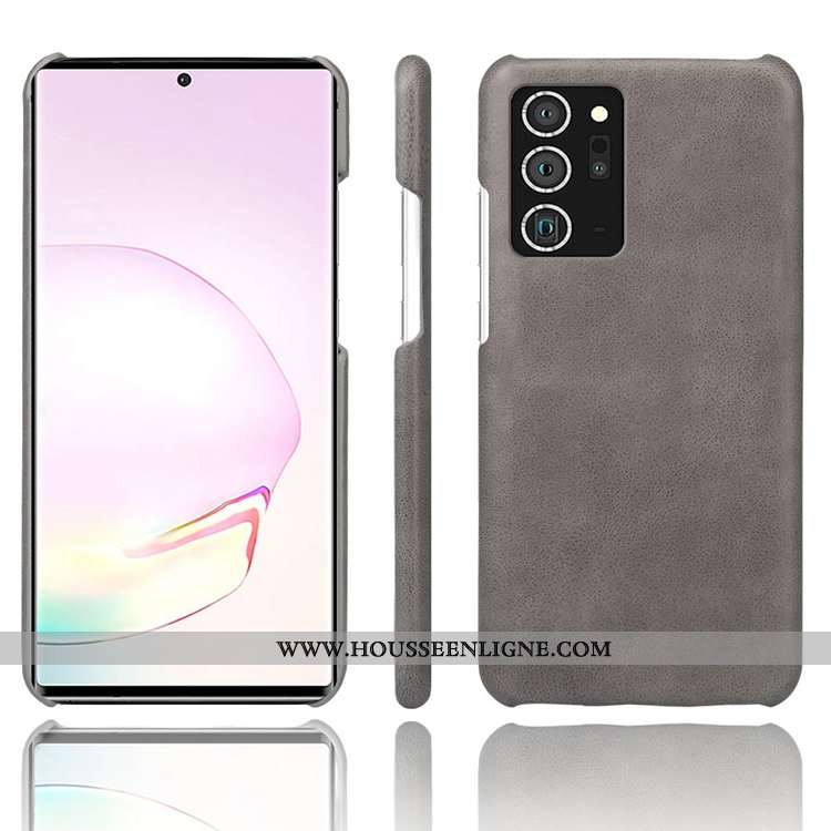 Coque Samsung Galaxy Note20 Ultra Créatif Cuir Incassable Personnalité Téléphone Portable Étoile Gri