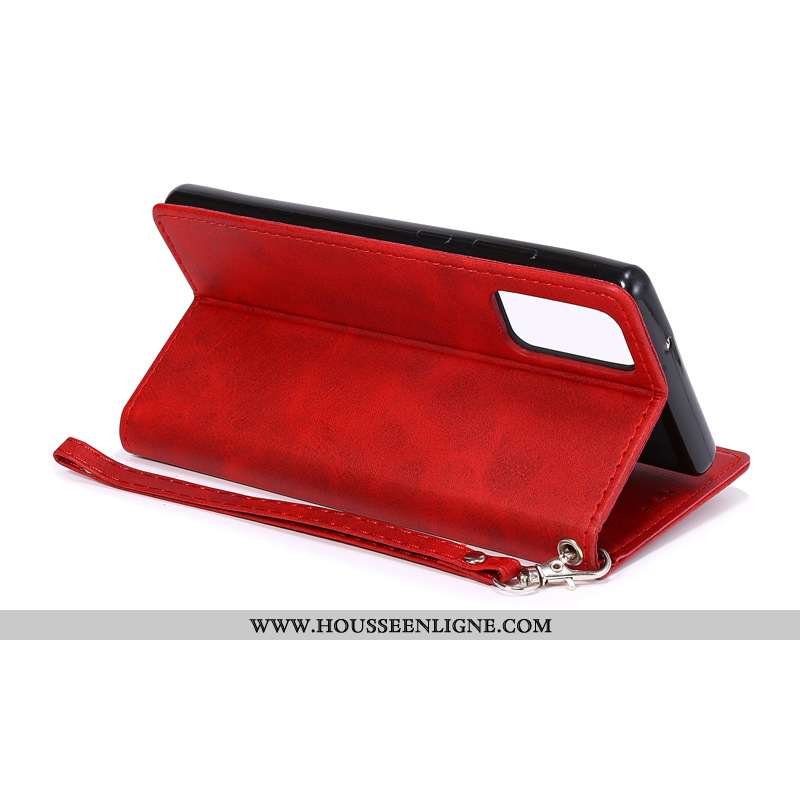 Coque Samsung Galaxy Note20 Ultra Cuir Étoile Téléphone Portable Étui Rouge