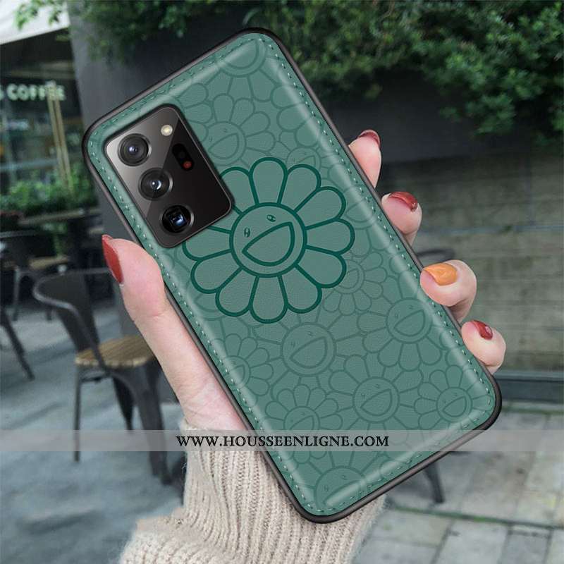 Coque Samsung Galaxy Note20 Ultra Dessin Animé Tendance Simple Vert Net Rouge Amoureux Verte