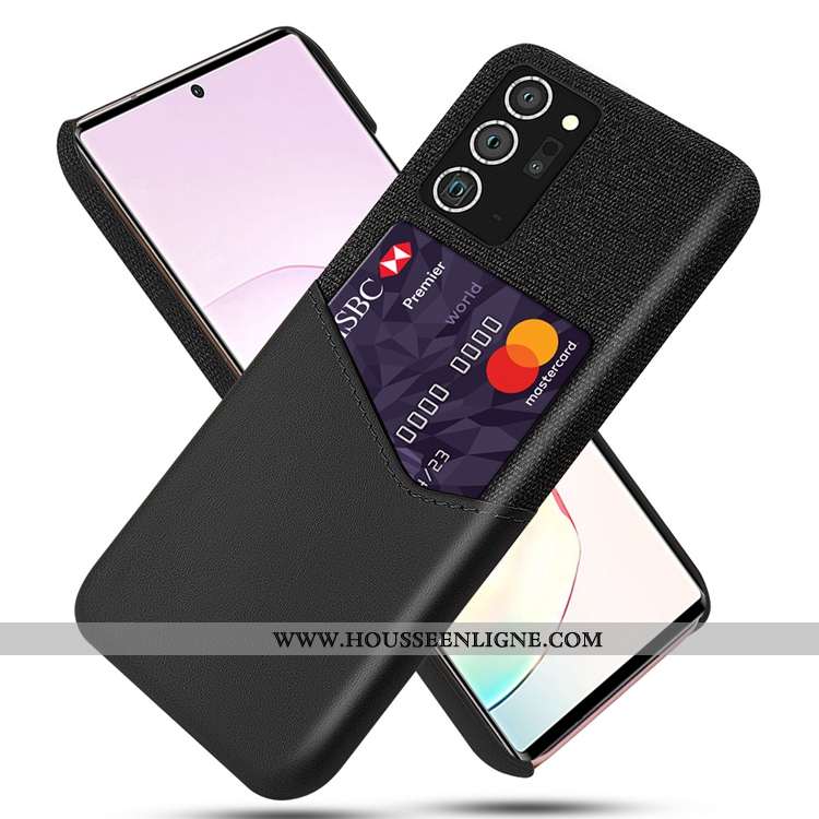 Coque Samsung Galaxy Note20 Ultra Délavé En Daim Carte Jaune Téléphone Portable Incassable Étoile