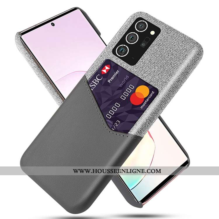 Coque Samsung Galaxy Note20 Ultra Délavé En Daim Carte Jaune Téléphone Portable Incassable Étoile