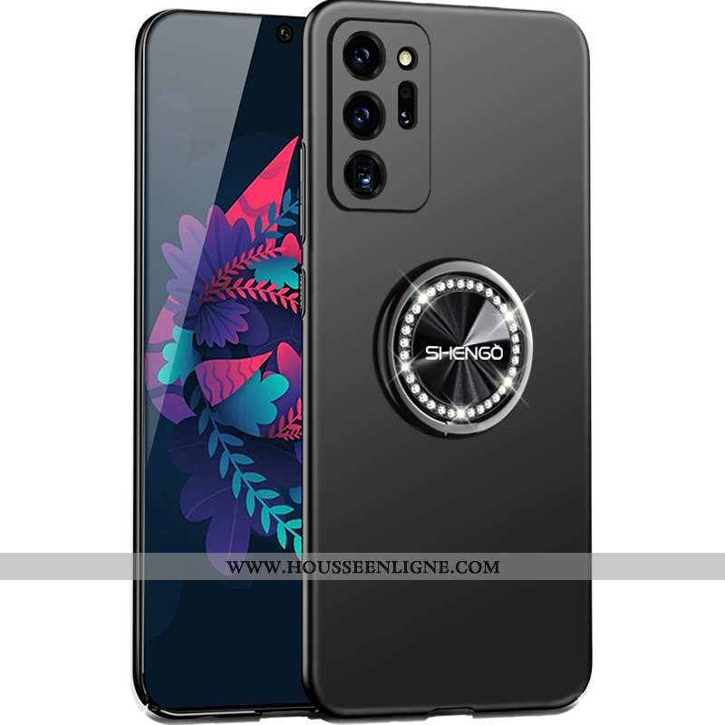 Coque Samsung Galaxy Note20 Ultra Protection Délavé En Daim Noir Téléphone Portable Étui Difficile
