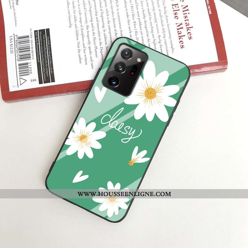 Coque Samsung Galaxy Note20 Ultra Protection Verre Vert Étoile Étui Téléphone Portable Verte
