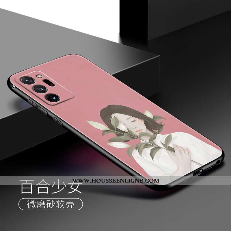 Coque Samsung Galaxy Note20 Ultra Silicone Délavé En Daim Fluide Doux Frais Rose Tout Compris Étoile