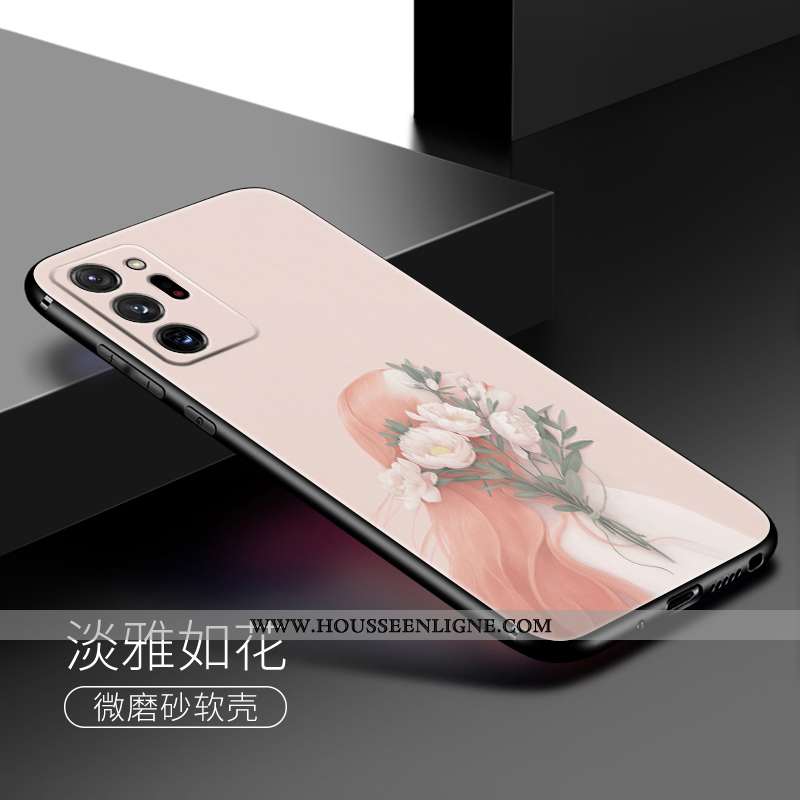 Coque Samsung Galaxy Note20 Ultra Silicone Délavé En Daim Fluide Doux Frais Rose Tout Compris Étoile