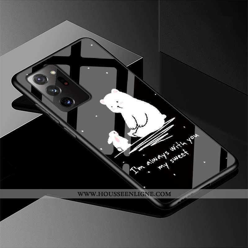 Coque Samsung Galaxy Note20 Ultra Verre Créatif Étui Téléphone Portable Protection Violet Incassable