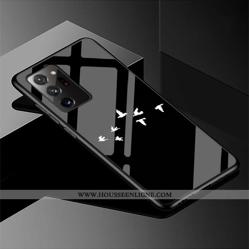 Coque Samsung Galaxy Note20 Ultra Verre Créatif Étui Téléphone Portable Protection Violet Incassable