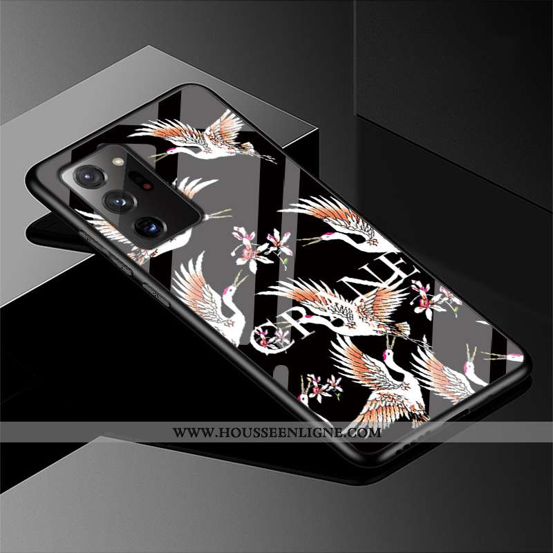 Coque Samsung Galaxy Note20 Ultra Verre Créatif Étui Téléphone Portable Protection Violet Incassable